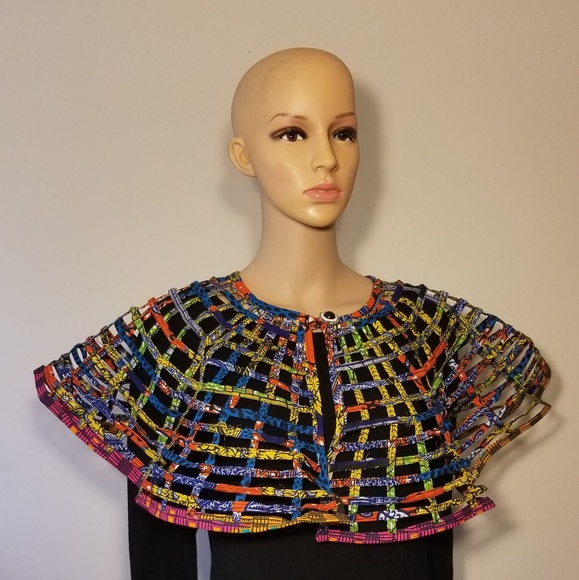🔥Ankara Net Cape Necklace🔥 NWOT. Handmade - Picture 4 of 4
